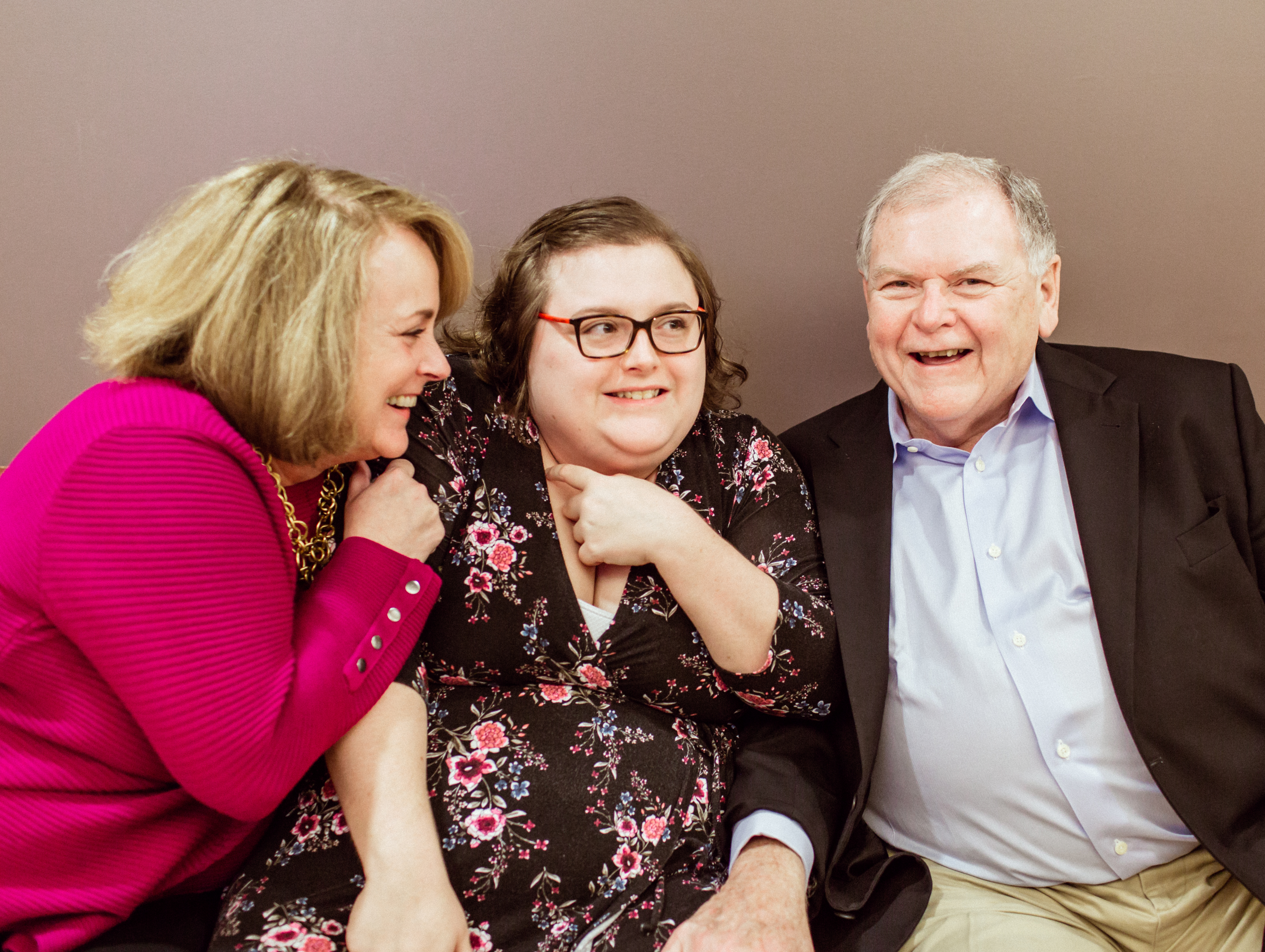 Kelly O'Brien and her parents Diana and David